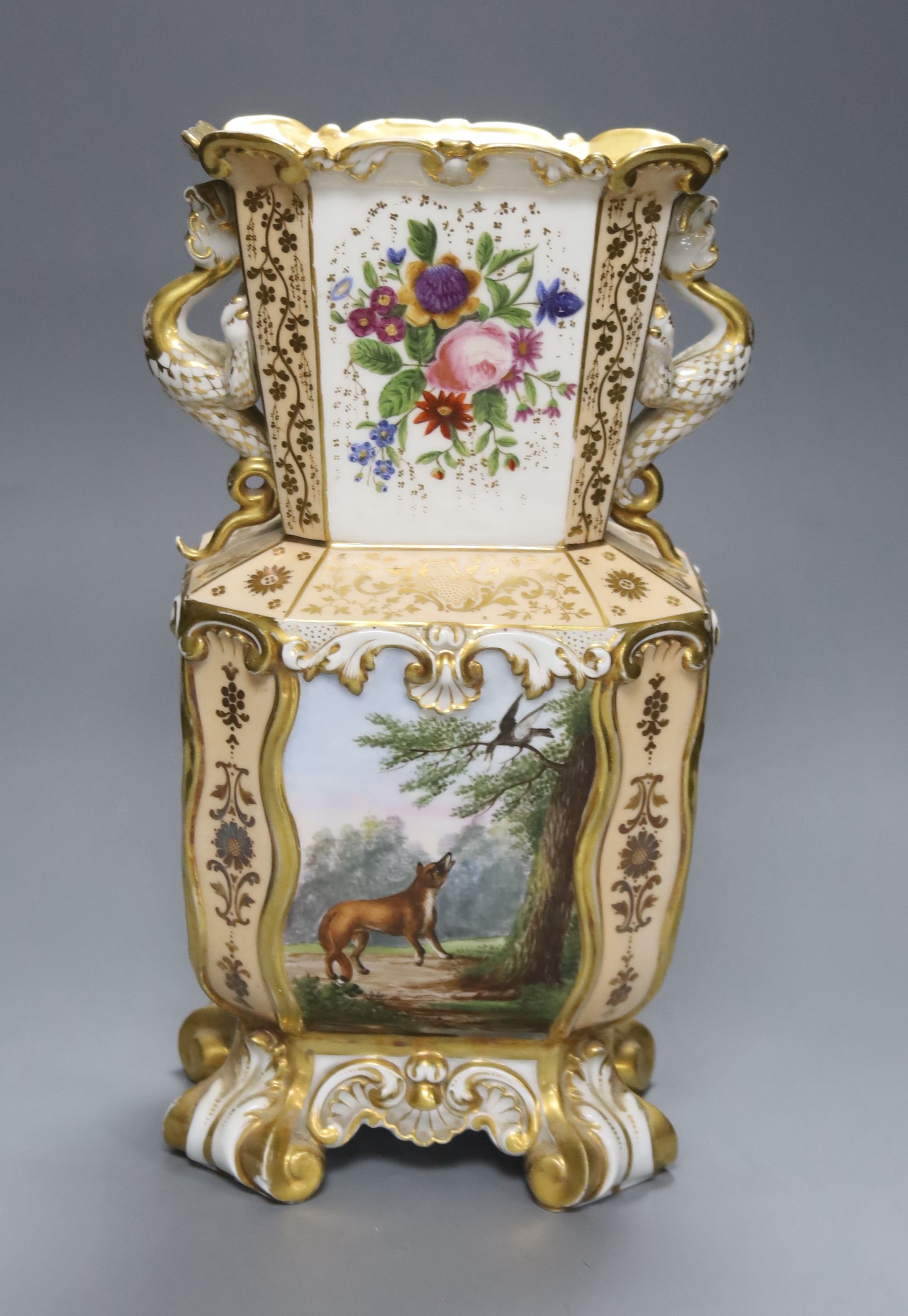 A 19th century French porcelain vase, height 31cm